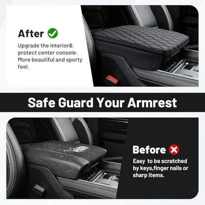 Center Console Cover for 2019 (1)19-26|RAM 1500/2500/3500|Bucket Seat,Wavy,+Thick)