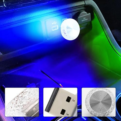 4PCS USB LED Car Interior Atmosphere Lamp (Multicolor Quick Flash)
