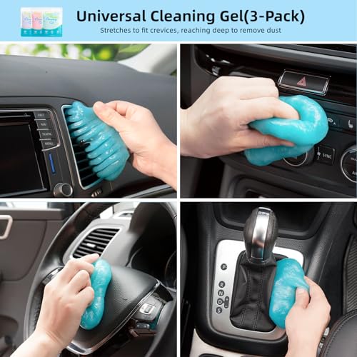 9Pcs Car Cleaning Kit for Dashes Air Vents Keyboards Electronics (9 Piece set)