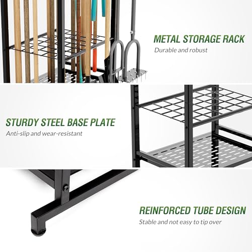 Garden Tool Organizer Rack Up to 50 Tools (Rack with hooks)