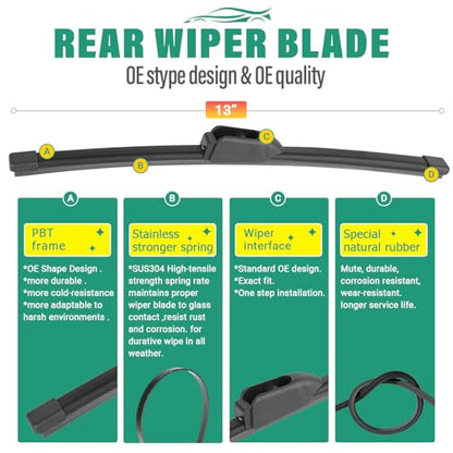 Windshield Wiper Blades Replacement for Kia Forte5 2014 (28"/14"/13")