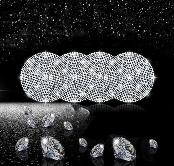 4pcs Bling Car Cup Holder Coaster (Silver / 4pcs)