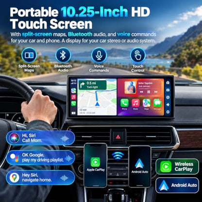 10.25″ CarPlay Screen with Dashcam and Apps