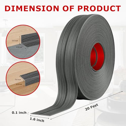 Wall Corner Protector Peel and Stick Corner Trim Molding (1.6 In x 20 Ft / Deep Gray Wood)