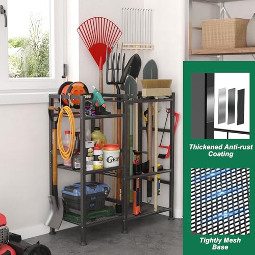 Garden Tool Organizer with Large Hooks (29.5"W*11.8"D*31.1"H)