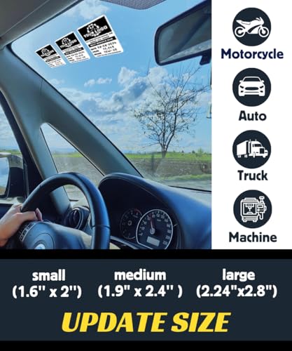 Oil Change Stickers for Windshield Personalized with Your Logo (Small)