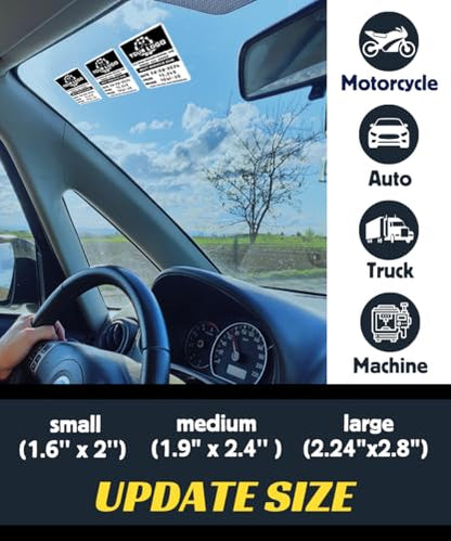 Oil Change Stickers for Windshield Personalized with Your Logo (Small)
