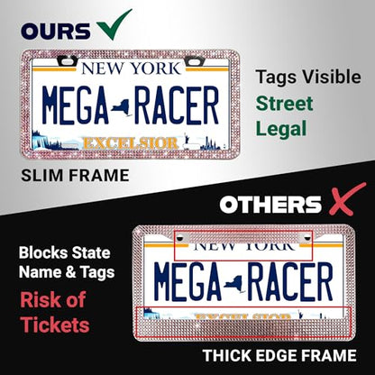 Glamorous Pink Bling License Plate Frame for Women (Pink / 1 Piece)