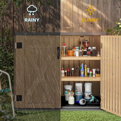 Outdoor Storage Shed (X-Shaped-35 Cu Ft / Brown)