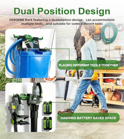 Backpack Blower Rack with Tube Hook (Green 1 Pack)