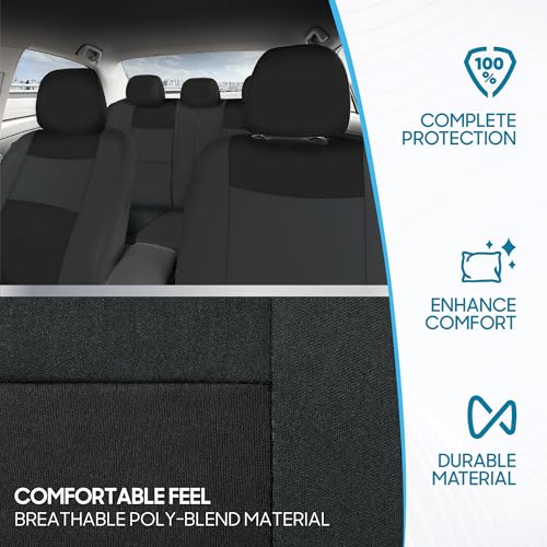PolyPro Car Seat Covers Full Set in Reverse Charcoal (Reverse Charcoal)