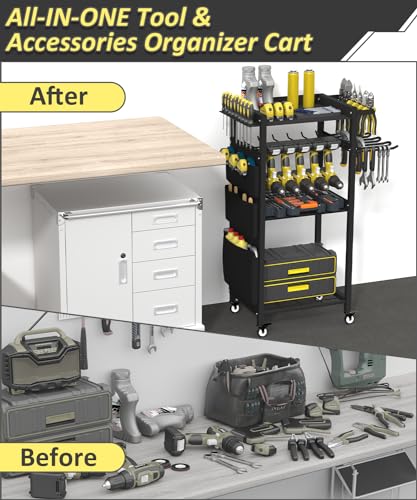 4 Tier Rolling Power Tool Organizer Storage Cart