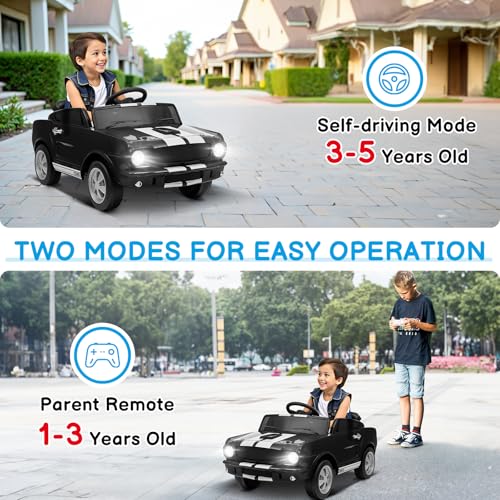 12V Licensed Shelby Electric Car for Kids (Black)