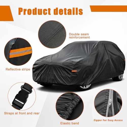 7 Layers Waterproof Car Cover for Toyota Sienna Minivan 1997 (PE-Black / Custom Fit Toyota Sienna)