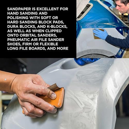 5-1/2" x 9" Wet or Dry Sandpaper Sheets, 5000 Grit, Box of 25 (5000-Grit)