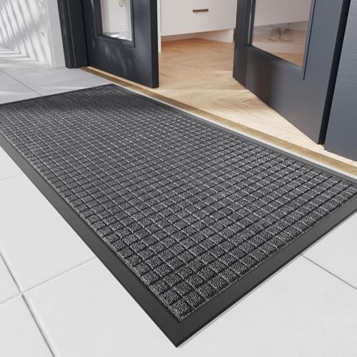 Durable Front Door Mat (2' x 4' (Rectangular) / Gary-squares)