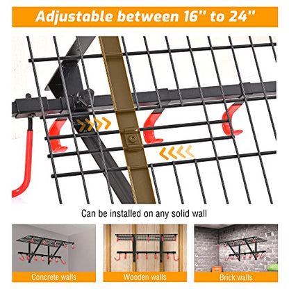 Garage Wall Shelving with Bike Hooks (2-pack)