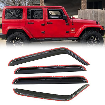 Window Visors Rain Guards for 2007 (07-18 Wrangler JK(In-Channel))
