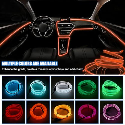 EL Wire Car LED Strip Lights (Orange / 16.5FT)