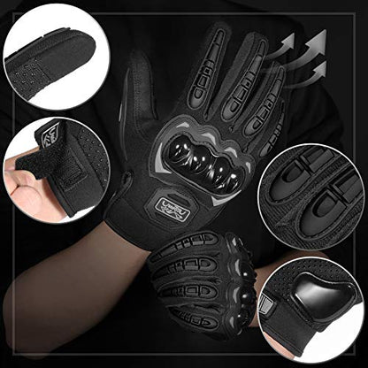 Motorcycle Gloves Breathable (Black / 3X-Large)