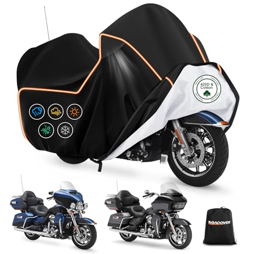 Motorcycle Cover for Harley Davidson Ultra Limited withTrunk Models (Black / for Ultra Limited)
