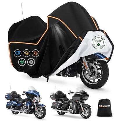 Motorcycle Cover for Harley Davidson Ultra Limited withTrunk Models (Black / for Ultra Limited)