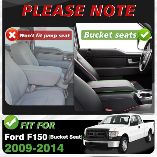 Armrest Cover for Ford F (2) 09-14 |F150| Bucket Seat, +Thick)