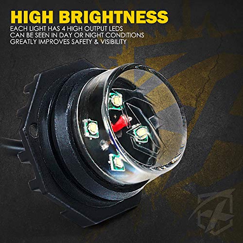 White Amber LED Hideaway Strobe Lights Kit (White Amber / 4 pcs)
