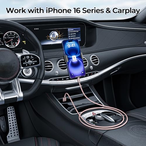 for iPhone 17 16 Pro Max Charger Cord (3Pack 3.3/6.6/10FT(1/2/3M) / 3 Pack / Pink)
