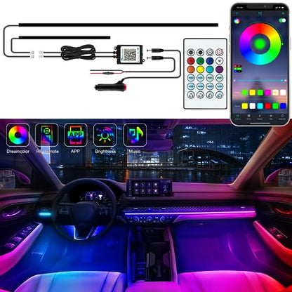Interior Car LED Strip Lights (2 pieces (43.5+14.5 inches))