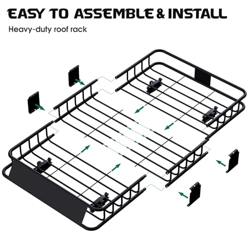 250LBS Universal Roof Rack Basket (Roof Basket with Net)