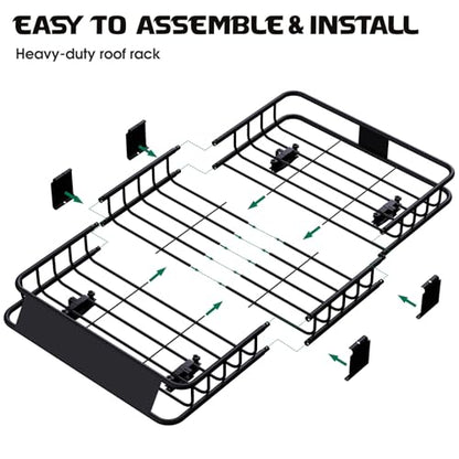 250LBS Universal Roof Rack Basket (Roof Basket with Bag and Net)