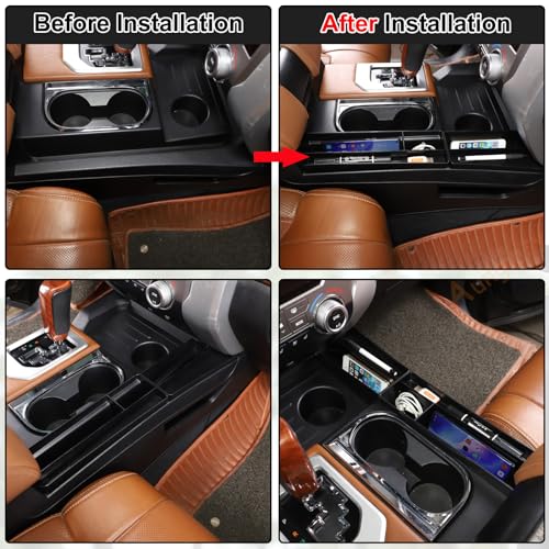 Center Console Side Gear Shift Storage Box Compatible with Toyota Tundra 2014 (Side Gear Shift Storage Box)