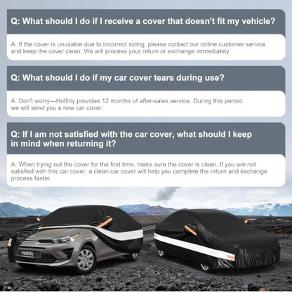 10 Layers Sedan Car Cover Custom Fit for Kia Rio (Black Gray / Custom Fit for Kia Rio)