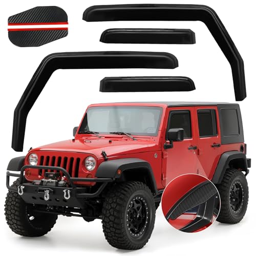 in Channel Rain Guards Fit for 2007 (For 2007-2018 Wrangler JK)
