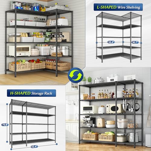 52.36" W Storage Shelves (13.78"D x 52.36"W x 70.8"H)