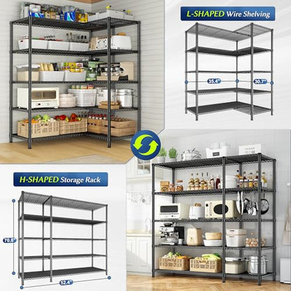 52.36" W Storage Shelves (13.78"D x 52.36"W x 70.8"H)