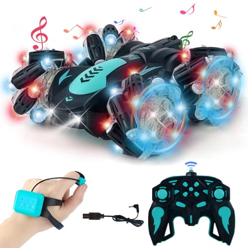 Gesture Sensing RC Stunt Car with Light (Blue / 1:18)