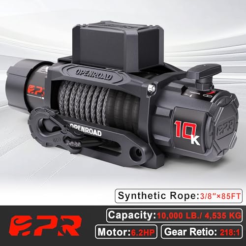 10000 lb. Waterproof IP68 Electric Winch (10000lb Black)