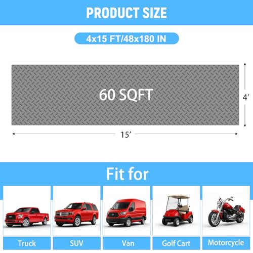 4x15 FT Garage Floor Mat (4x15 FT / Gray)