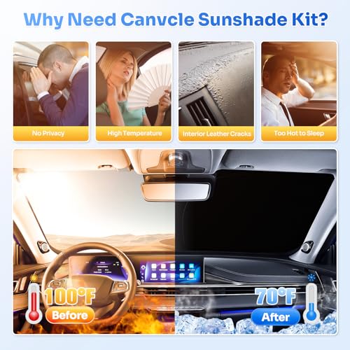 Sunshades for 2025 2026 Kia K4 Accessories Windshield Sun Shade Side Rear Window Shade Cover Sun Visor Shield Privacy Protection for Camping Keep Vehicle Cool Black 7PCS (Kia K4 2025-Present)