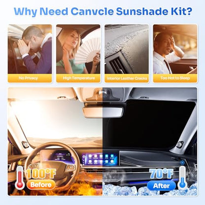 Sunshades for 2025 2026 Kia K4 Accessories Windshield Sun Shade Side Rear Window Shade Cover Sun Visor Shield Privacy Protection for Camping Keep Vehicle Cool Black 7PCS (Kia K4 2025-Present)