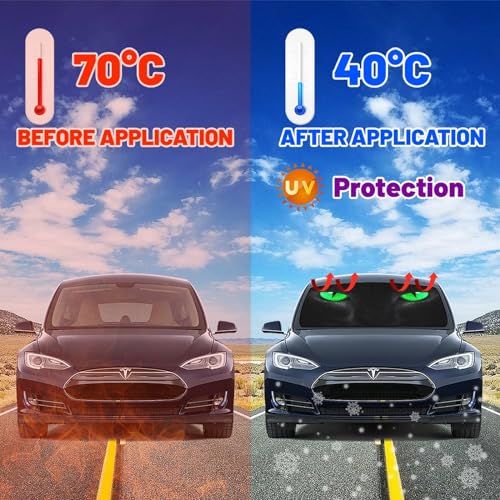 Cat Eyes Car Windshield Sun Shade Umbrella Style Sunshade Funny (57'' X 30'' / style-AB8)