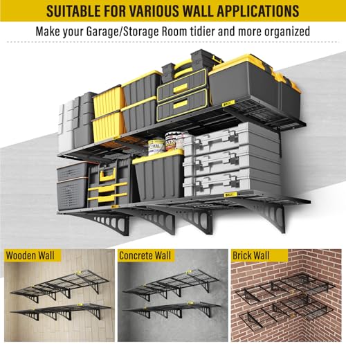 2x3ft Adjustable Rail Wall Garage Storage Shelf (2x3ft-4pack)