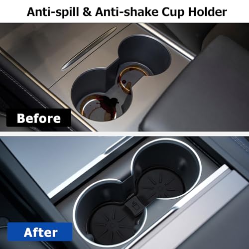 5pcs Center Console Organizer Tray for Tesla Model 3 Highland Model Y Juniper Model Y L 2025 2026 Accessories Storage Tray Armrest Tray Insert Cup Holder Hidden Compartment Storage (Juniper & Highland (Style 1))