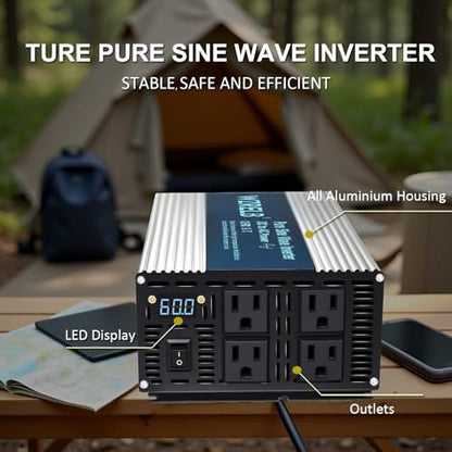1800W Pure Sine Wave Inverter 36V DC to 110V 120V AC