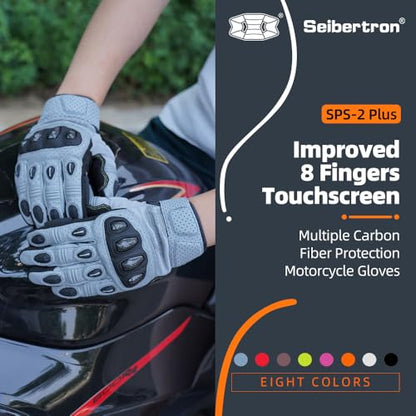 SPS 2 Plus Unisex Touchscreen Road Racing Motorcycle MTB Sports Gloves Also fit BMX MX ATV Mountain Bike Bicycle Cycling Off (Grey Sps-2 Plus / XXL Adult)