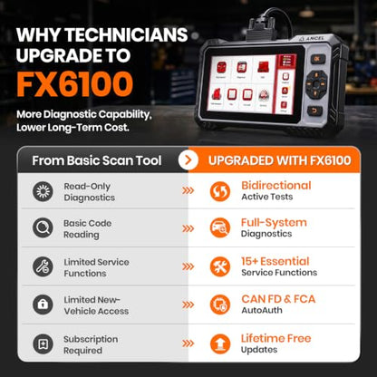 FX6100 Bidirectional OBD2 Scanner (Blcak)