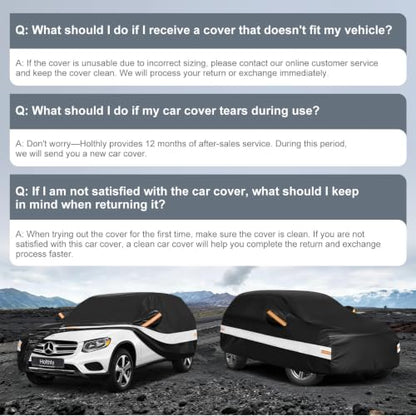 10 Layers SUV Car Cover Custom Fit Mercedes (Black Gray / Custom Fit for Mercedes-Benz GLC)