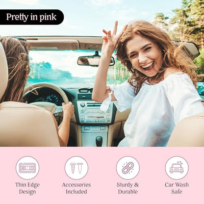 Premium Slim Princess Pink License Plate Frames (Pink / 2 Piece)